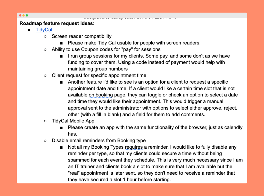 The simplified version of our top 5 requests