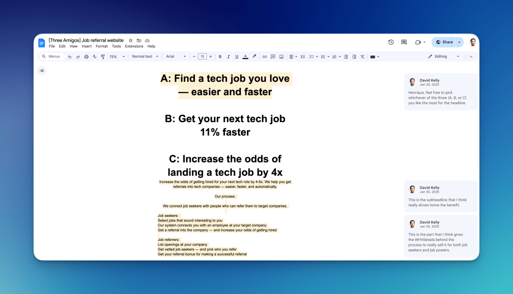 Website copy for ReferCareers